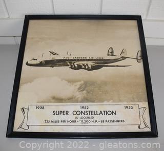 1952 Eastern Airline "Super Constellation" Paper Photo Print 